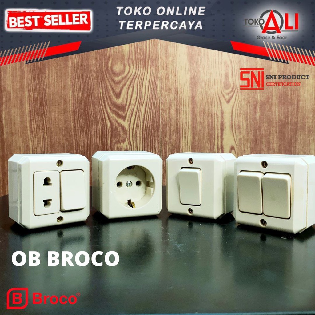 Jual BROCO OB Saklar Lampu Tempel on off Stop Plat Kuningan Original ...