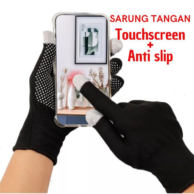 Jual Sarung Tangan Touch Screen Anti Slip Rajut Layar Sentuh