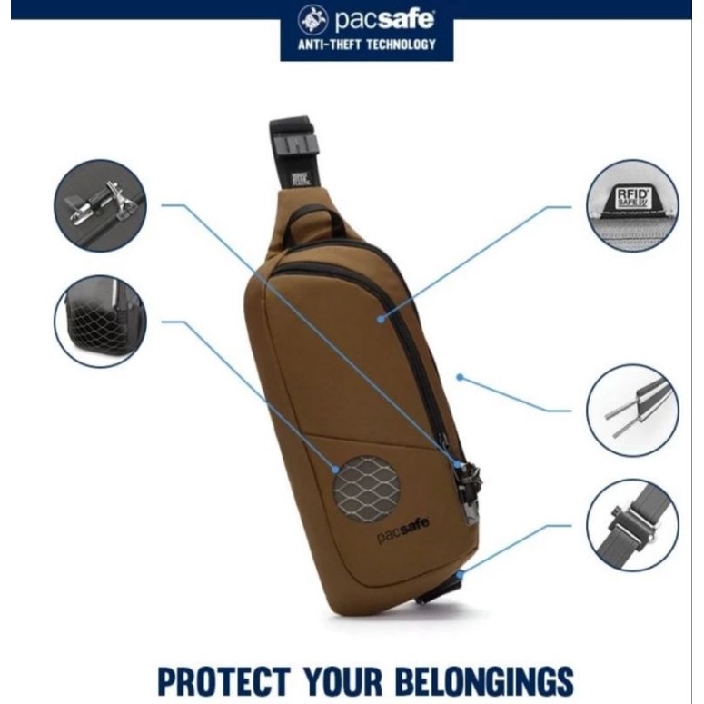 Anti Theft Sling Bag Pacsafe Vibe 150 Anti-Theft Sling Pack