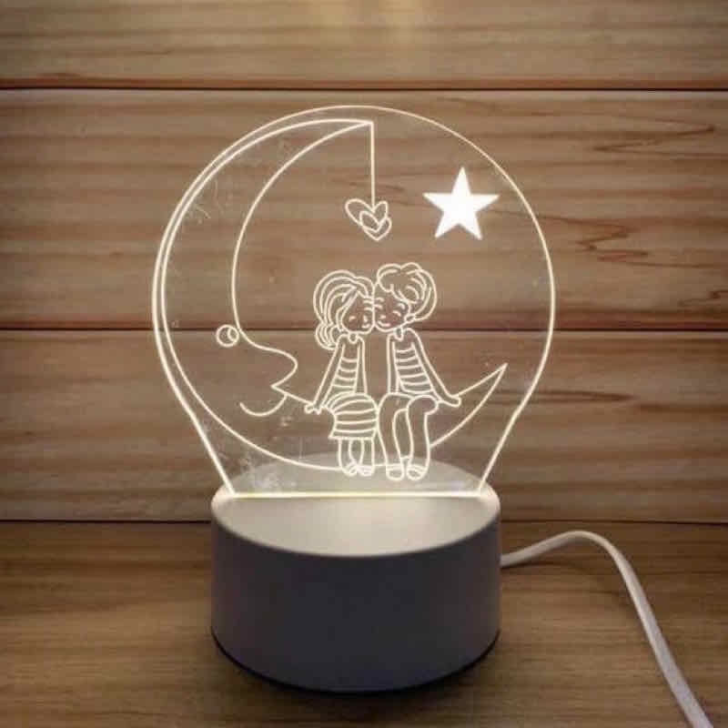 Jual Ampu Hias Meja Lampu Tidur 3d Acrylicaklirik Ledmotif Lucu Imut Shopee Indonesia 1192