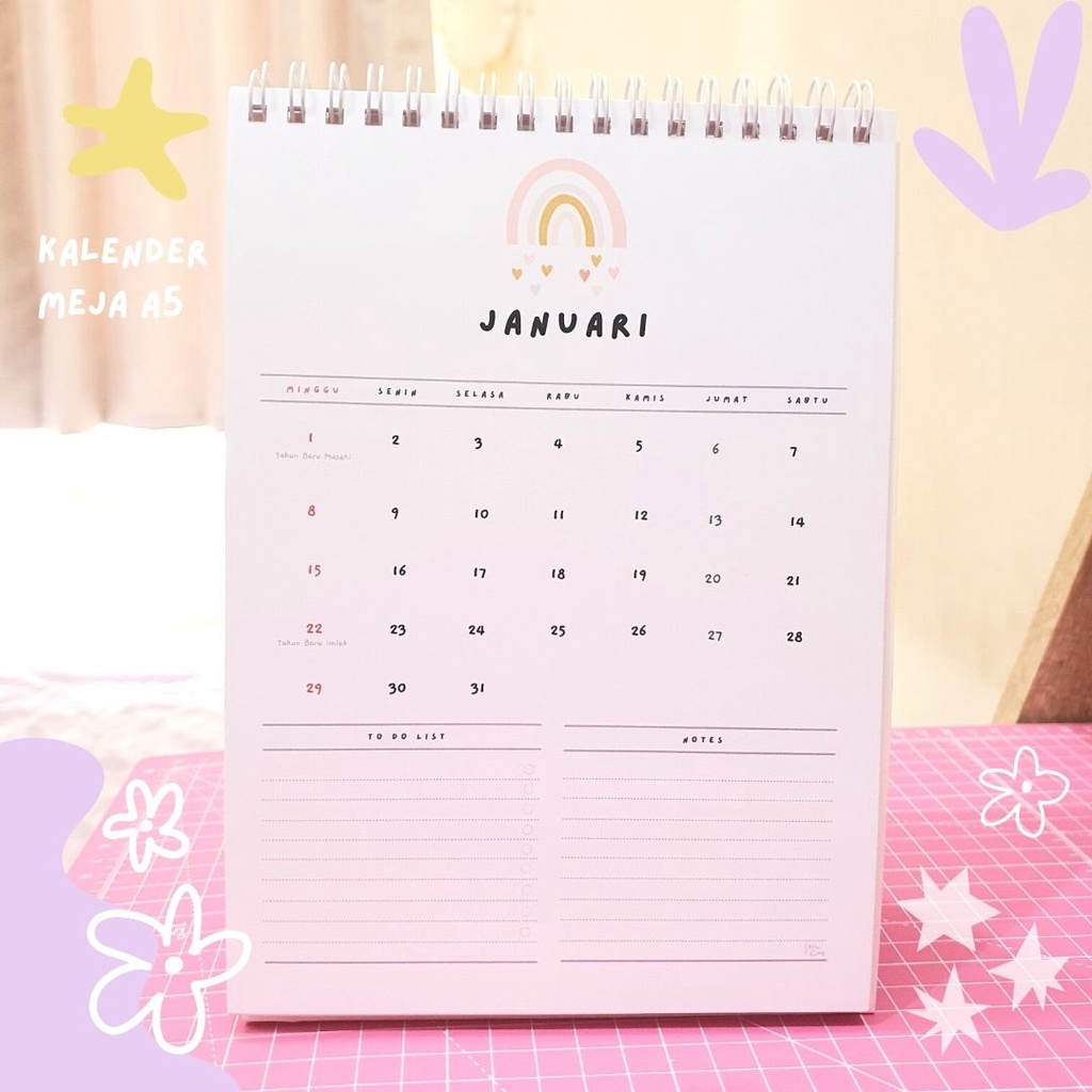 Jual Kalender Meja 2025 Solucine A5 - Kalender Aesthetic 2025 - 12 ...
