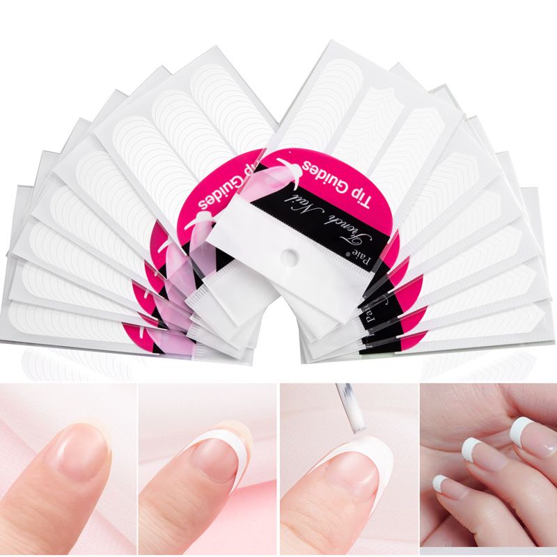 Jual TIPS NAIL GUIDES 1 LEMBAR FRENCH MANICURE/ TIPS KUKU PUTIH / STRIP ...