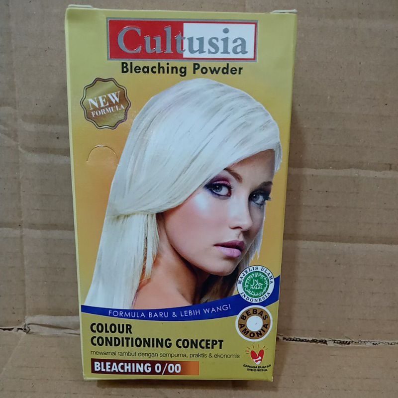 Jual pewarna rambut cultusia bleching powder new formula | Shopee Indonesia