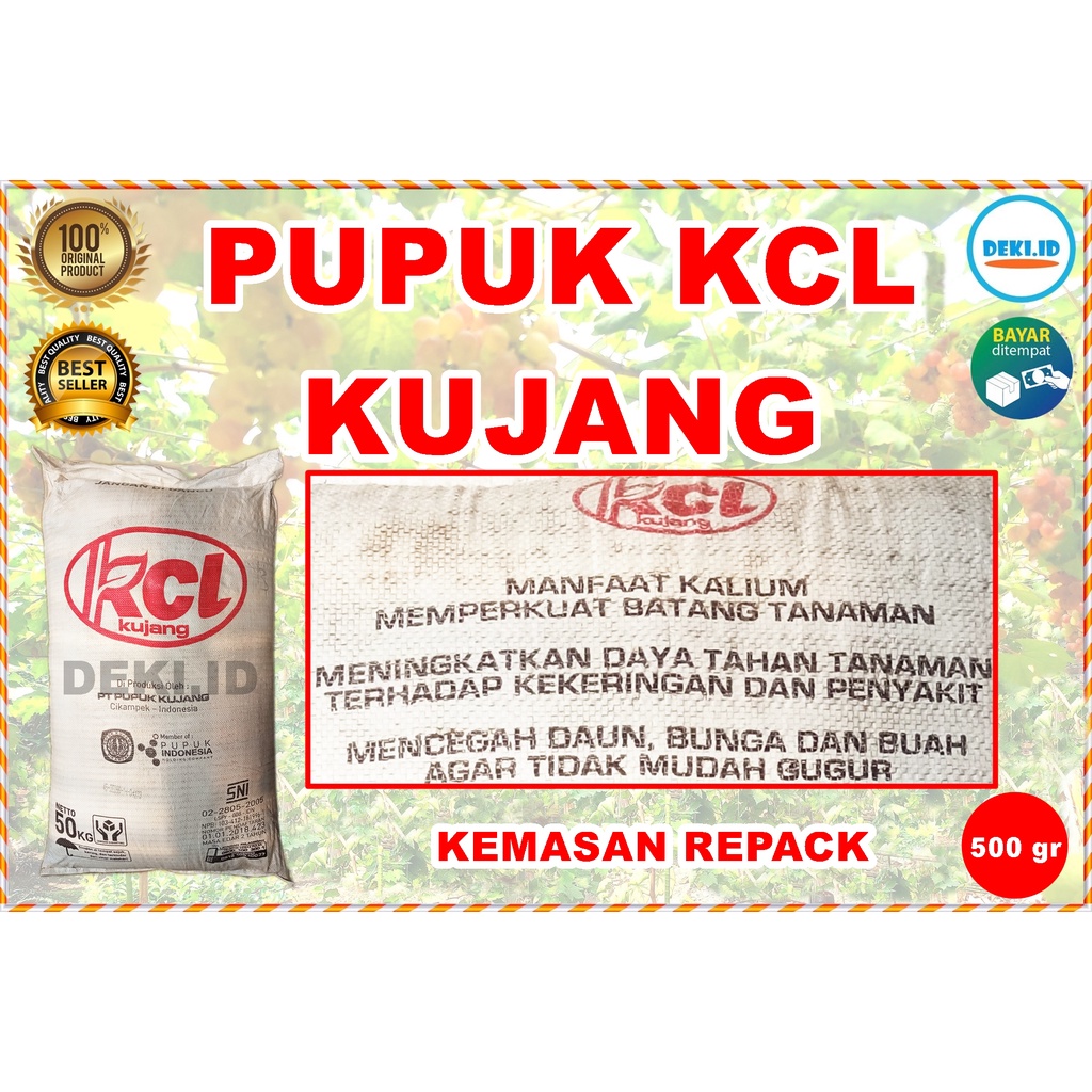 Jual Pupuk Kcl Kalium Tinggi Kujang Gram Kemasan Repack Booster Tanaman Buah Sayur Bunga