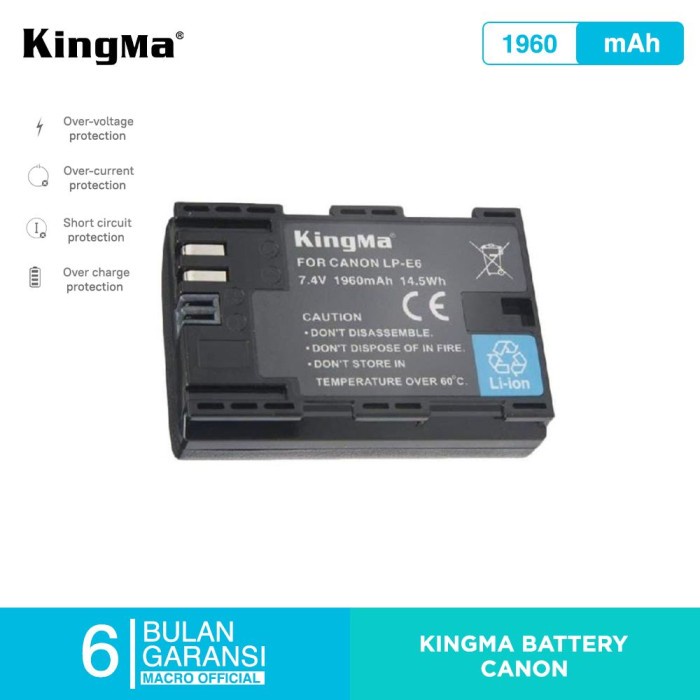 Kingma Canon LP-E6NH Camera Battery 2000mAh main image 1