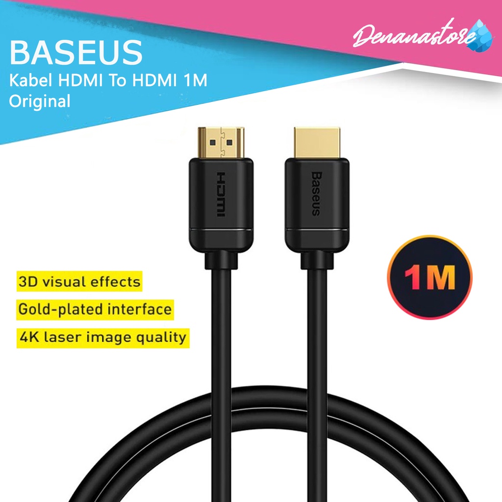 Jual Baseus Kabel HDMI TO HDMI 4K HD TO 4K HD Adapter Cable Kabel HDR ...