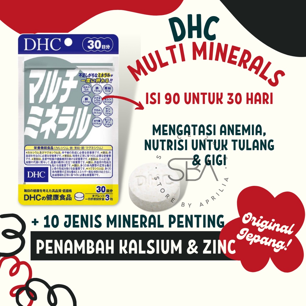 Jual DHC Multi Minerals (30 & 90 Days) Original Jepang, Kalsium