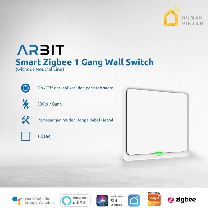 Jual Termurah Arbit Smart Home Zigbee Wall Switch Gang Without