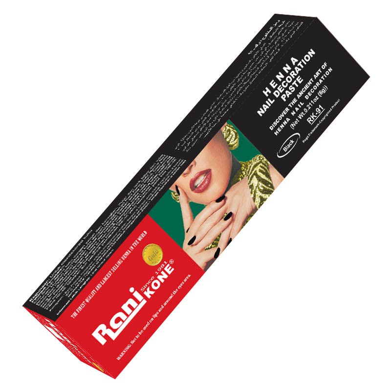 Jual Henna Rani Kone 91 Nail Decoration Paste Black 6g | Shopee Indonesia