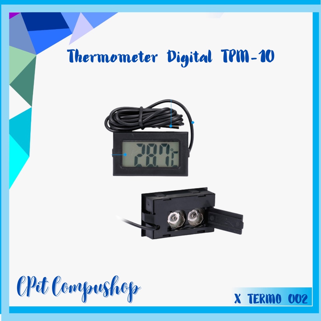 Jual Tpm 10 Thermometer Air Digital Aquarium Kolam Termometer Pengukur