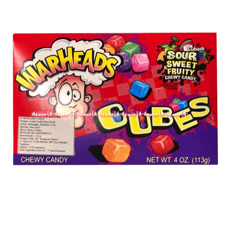 Jual Warheads Cubes 113gr Chewy Candy Sour Sweet Fruity Permen Aneka