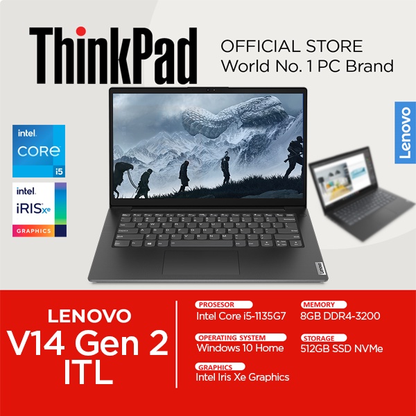 Jual Lenovo V14 Gen Core i5 1135G7 8GB RAM 512GB SSD 14 inch FHD