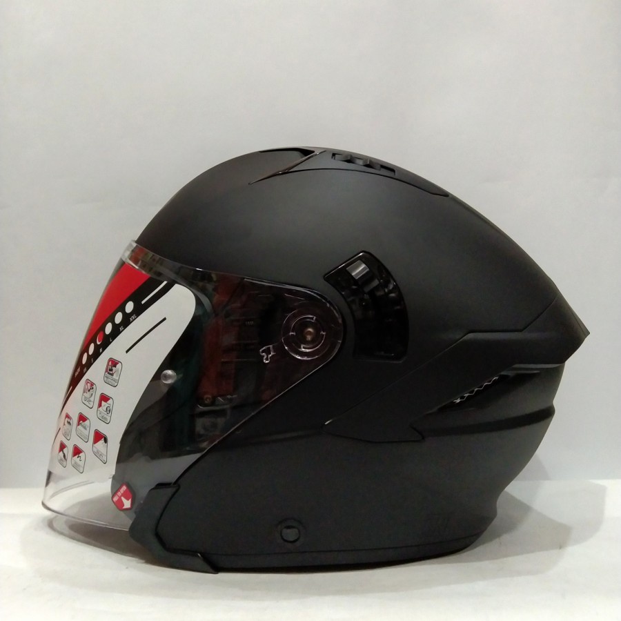 Jual HELM KYT NFJ SOLID BLACK DOF HELM HALF FACE HELM KYT ASLI ORIGINAL HELM KYT TERBARU