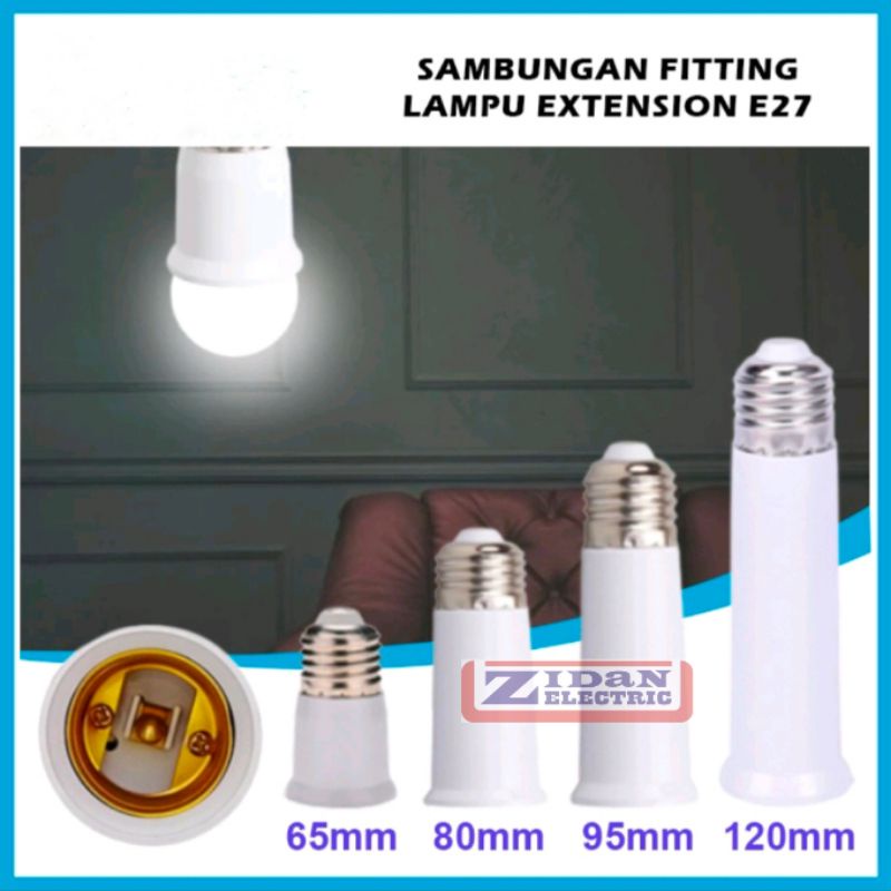 Jual Sambungan Fitting Lampu E27 65mm 80mm 95mm 120mm / Fitting Sambung ...