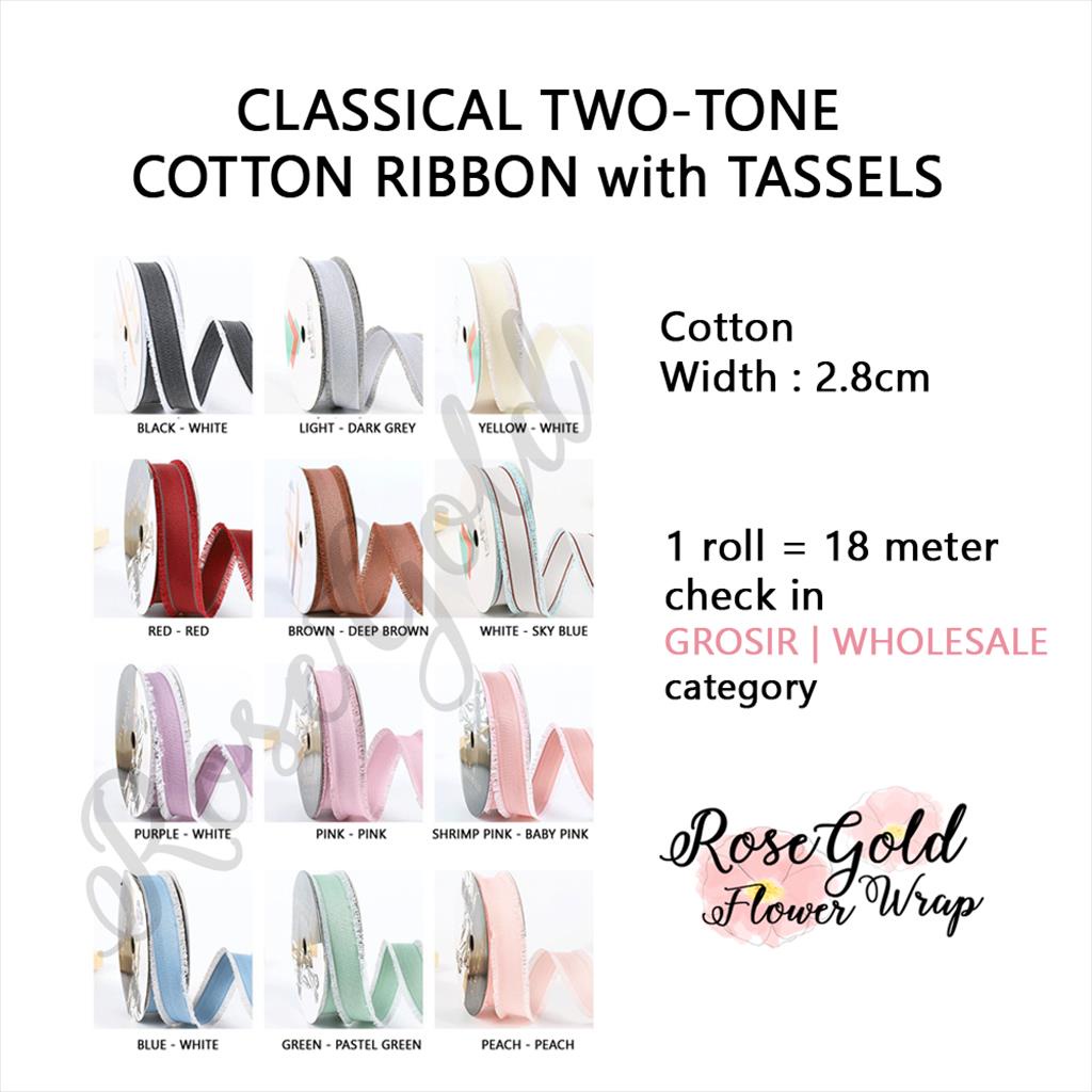 Jual CLASSICAL TWO-TONE RIBBON with TASSELS / Pita Kado Hampers Bouquet ...