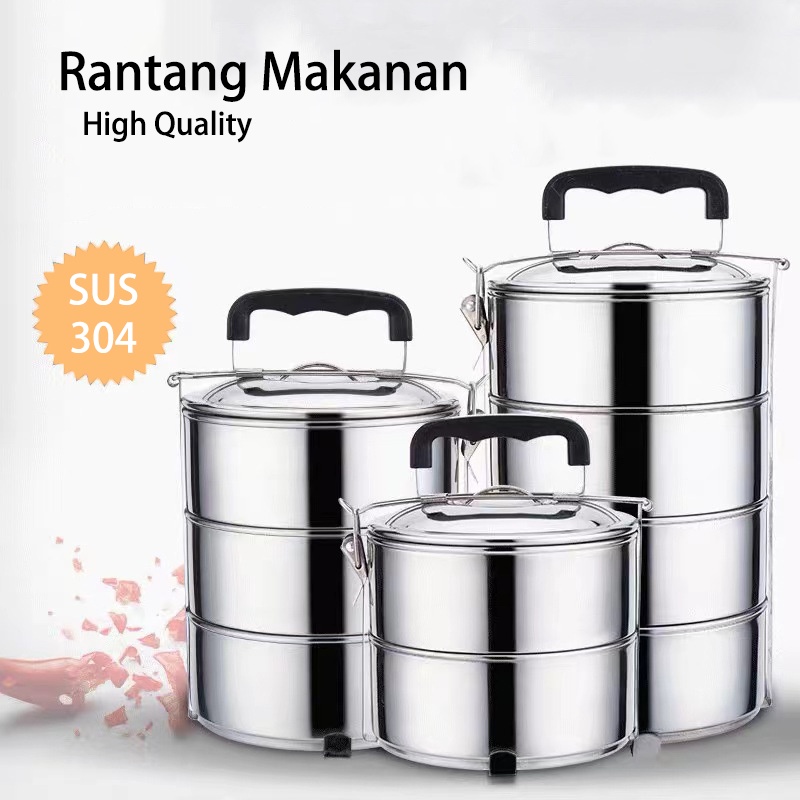 Jual 【ZEN】Rantang Stainless Steel Kokoh Anti Panas 2 3 4 Susun | Shopee ...