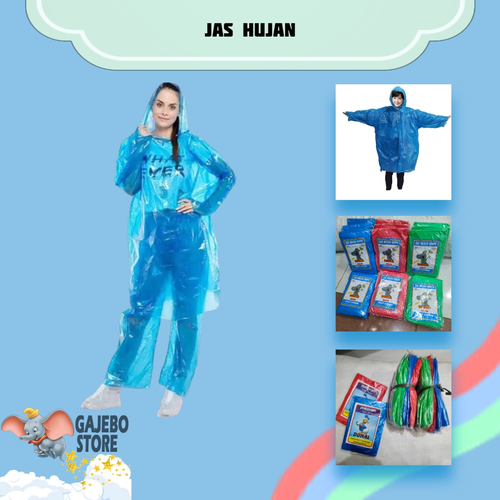 Jual JAS HUJAN PLASTIK LDPE BAJU DAN CELANA BAHAN KUAT DAN TEBAL SETARA ...