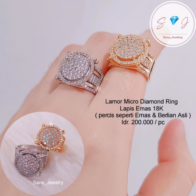 Jual [ Lamor Micro Diamond Ring By Sans Jewelry ] Cincin Silver Perak