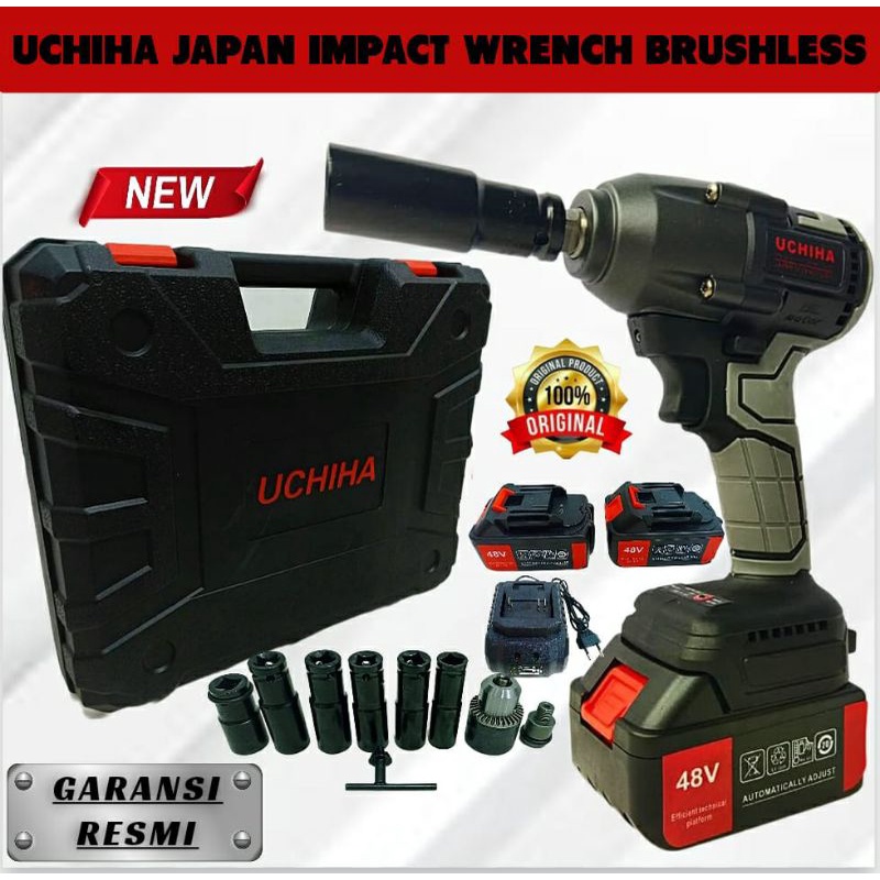 Jual IMPACT WRENCH MESIN BOR PEMBUKA BAUT BATERAI CORDLESS UCHIHA