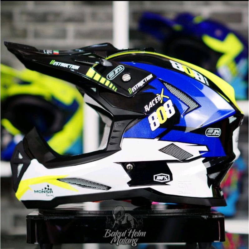 Jual HELM CROSS MONSA MOTIF TERBARU MODEL HELM TRAIL MONSA ORIGINAL SNI ...