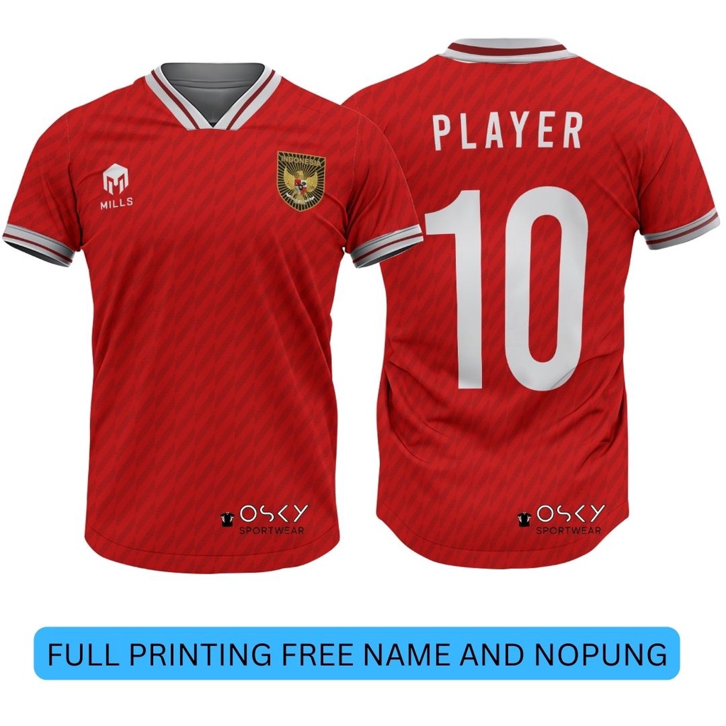 Jual KAOS JERSEY TIMNAS INDONESIA MERAH PIALA ASIA 2022 FREE NAMA DAN ...