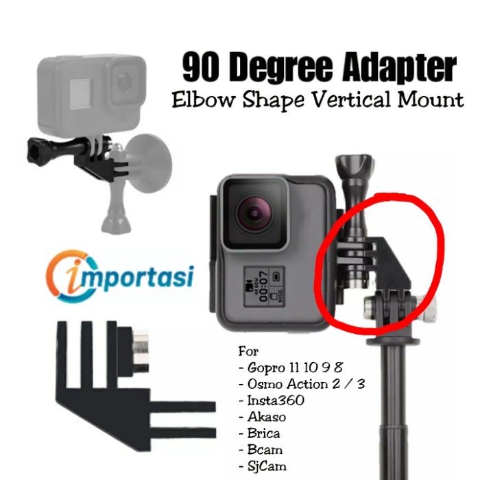 360 Degree Bracket Mount Adapter For Gopro Hero 5 4 3 2 1 Xiaomi Mijia - View #2