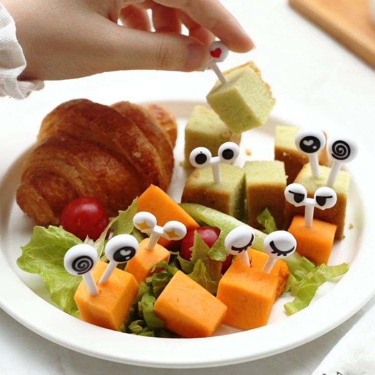 [UNIK88] Garpu buah mini, kartun anak-anak makan siang, motif mata lucu dll | AutoStock