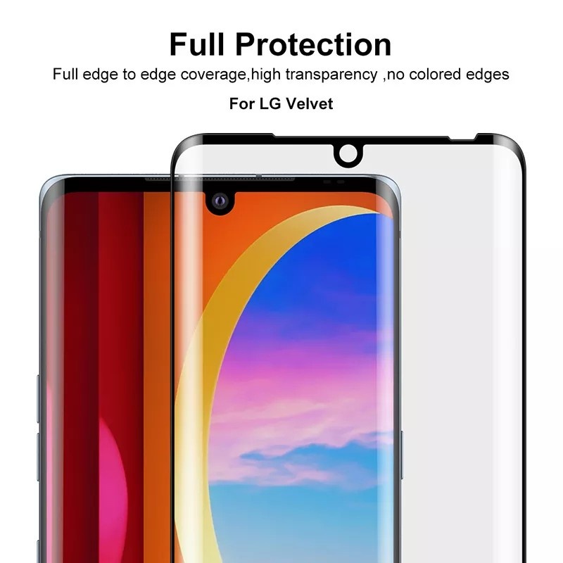 Tempered Glass Screen Protector For LG Velvet - Full Coverage, 9H, Case Friendly