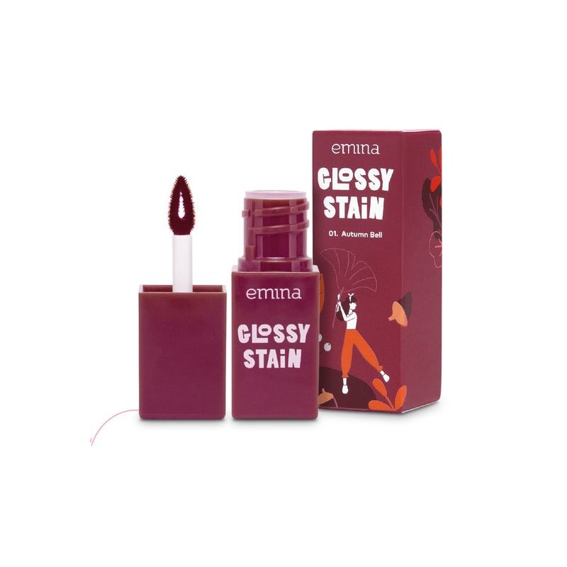 Jual Emina Glossy Stain Lip Tint Autumn Bell 3gr Shopee Indonesia