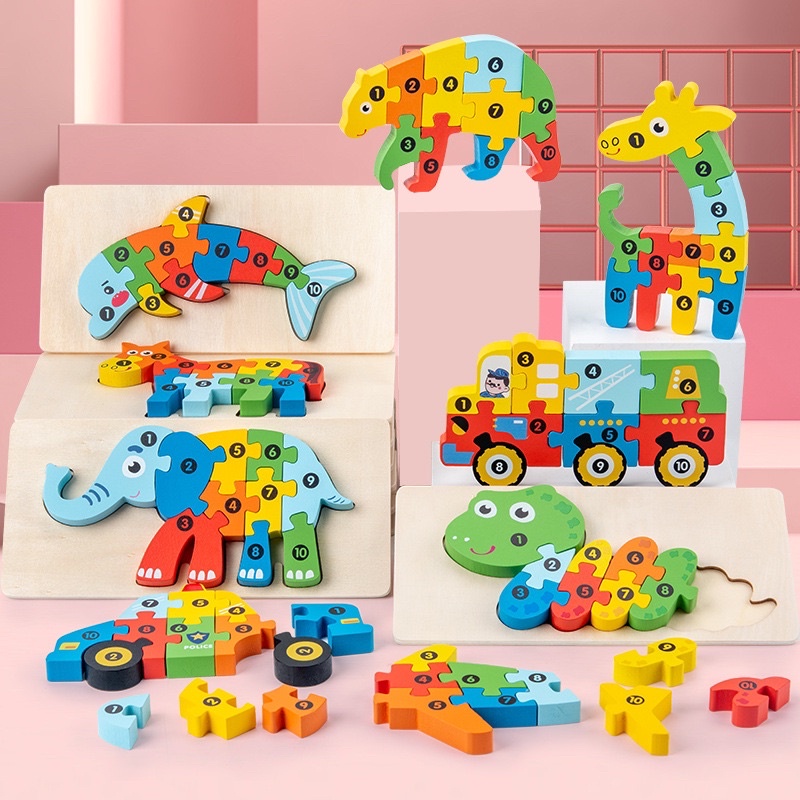 Jual Puzzle 3D Wooden Toys / mainan edukasi anak papan montessori ...