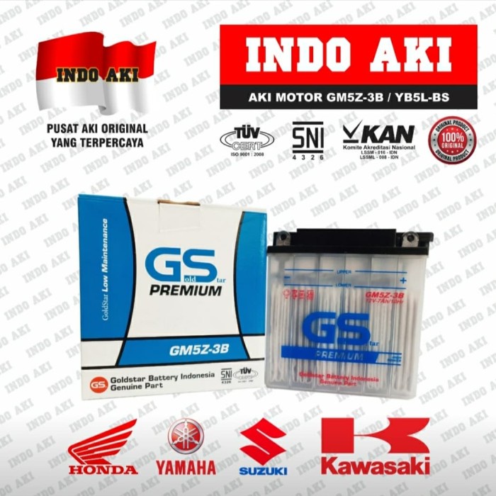 Jual Aki Motor Yamaha Mio Sporty GM5 GM5Z 3B GM5Z3B GS Gold Star Accu