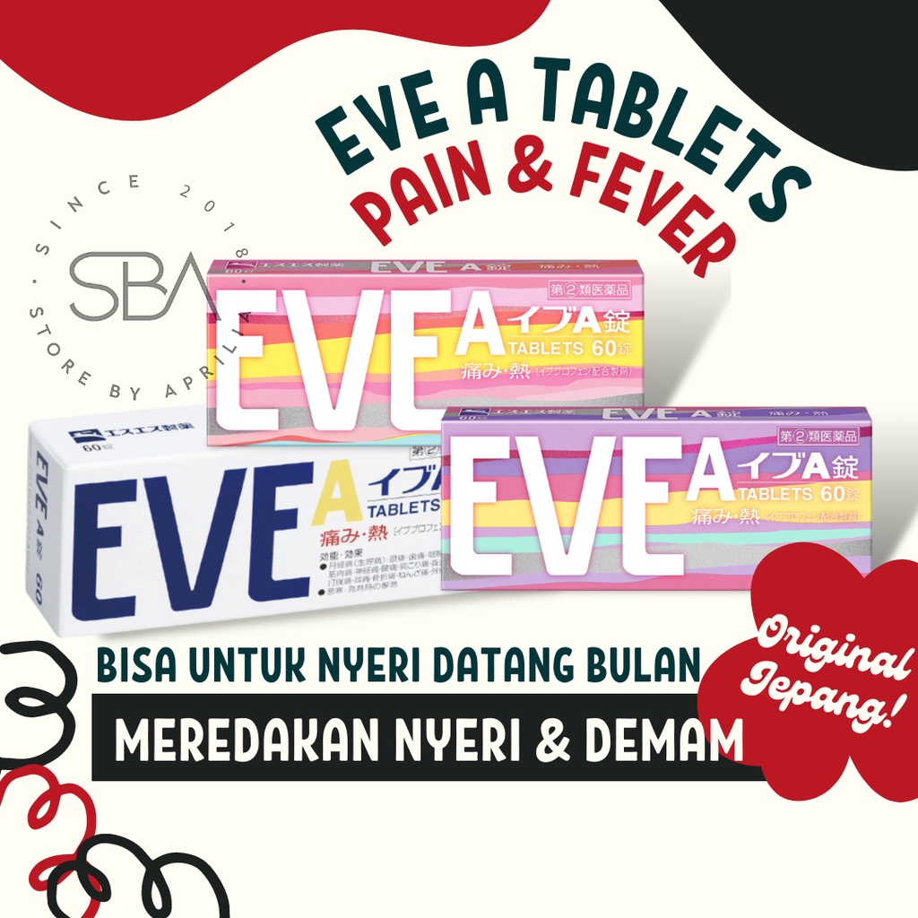 Jual EVE A Pain & Fever (24 & 60) Original Jepang, Demam, Flu, Pilek