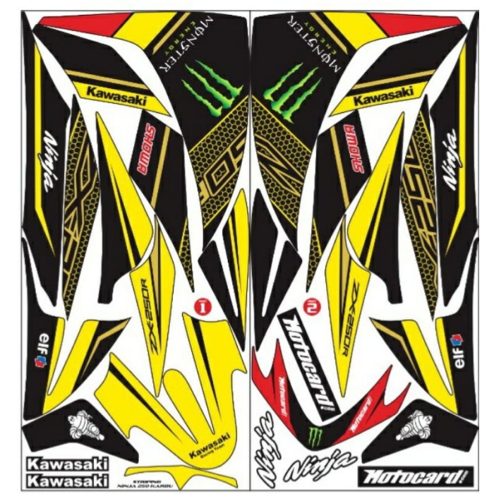 Jual STIKER DECAL Striping Ninja 250 karbu - Stiker variasi ZX 250R