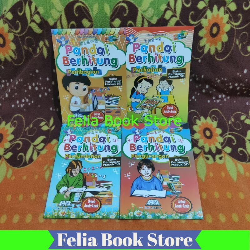 Jual Paket 4 Buku Pandai Berhitung Full Colour Perkalian Pembagian Penjumlahan 5507