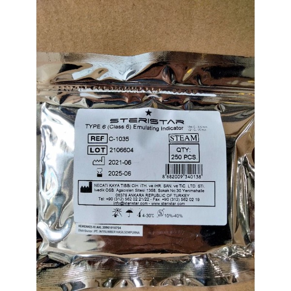 Jual STERISTAR Class 6 Emulating Indicator isi 250pcs dan STERISTAR ...