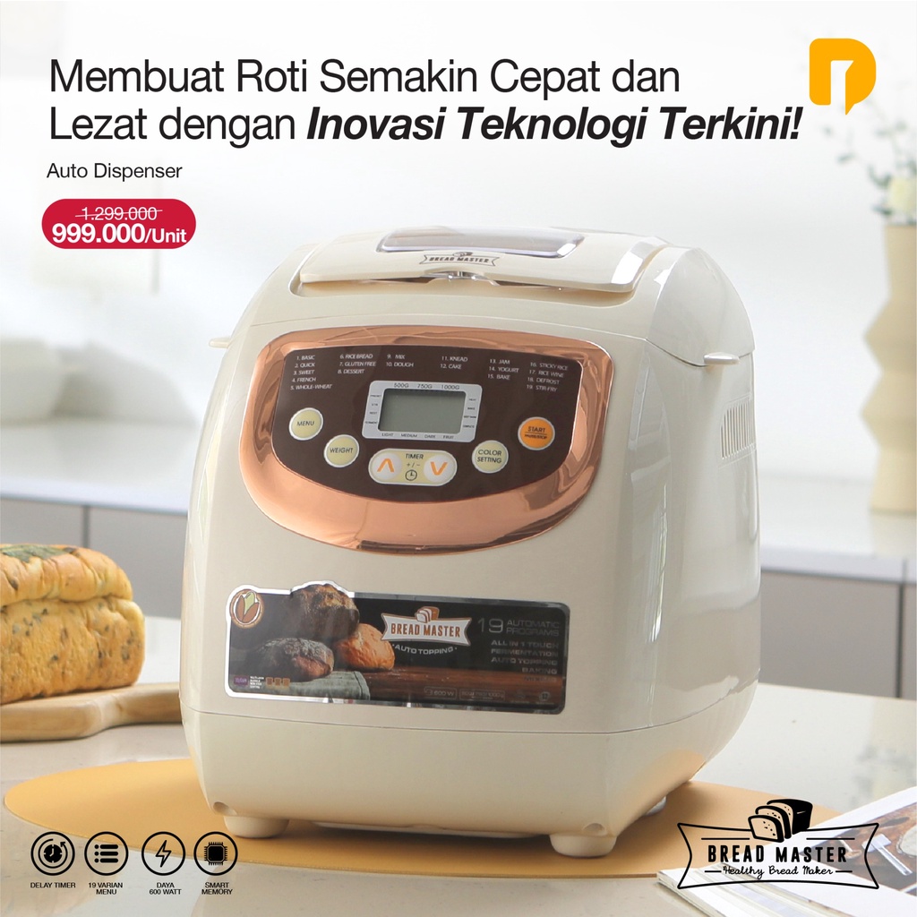 Jual Alat Pembuat Roti Otomatis / Neozen Bread Master Multipro | Shopee ...