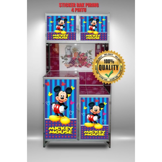 Jual STIKER RAK PIRING PINTU 4 MICKEY MOUSE | Shopee Indonesia