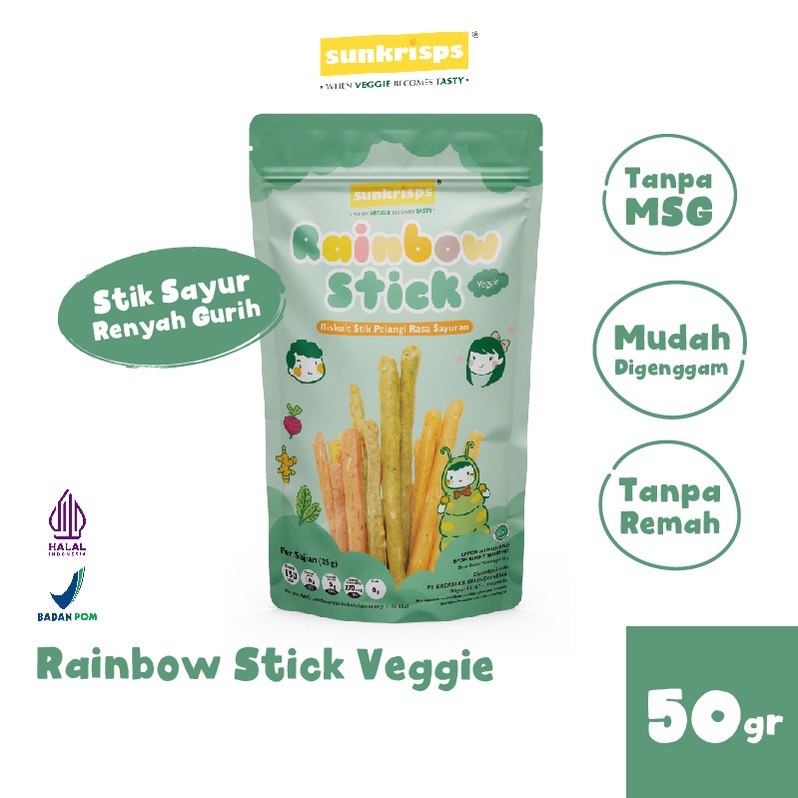 Jual Sunkrisps Rainbow Stick 50 gram - Veggie/Original | Stik Pelangi ...
