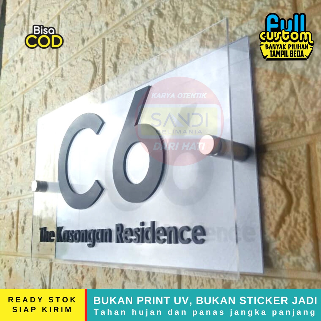 Jual PAPAN NOMOR RUMAH BAHAN AKRILIK - NOMER RUMAH - NO RUMAH ACRYLIC ...