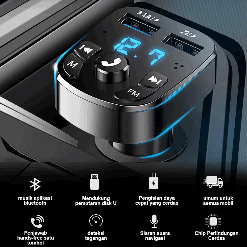 Jual ZACRO Car Charger 2 Port USB Chargers, FM & Bluetooth Transmitters