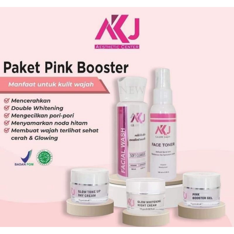 Jual PAKET PINK BOOSTER BY AKJ GLOW SKIN 100%ORIGINAL (COD) | Shopee ...