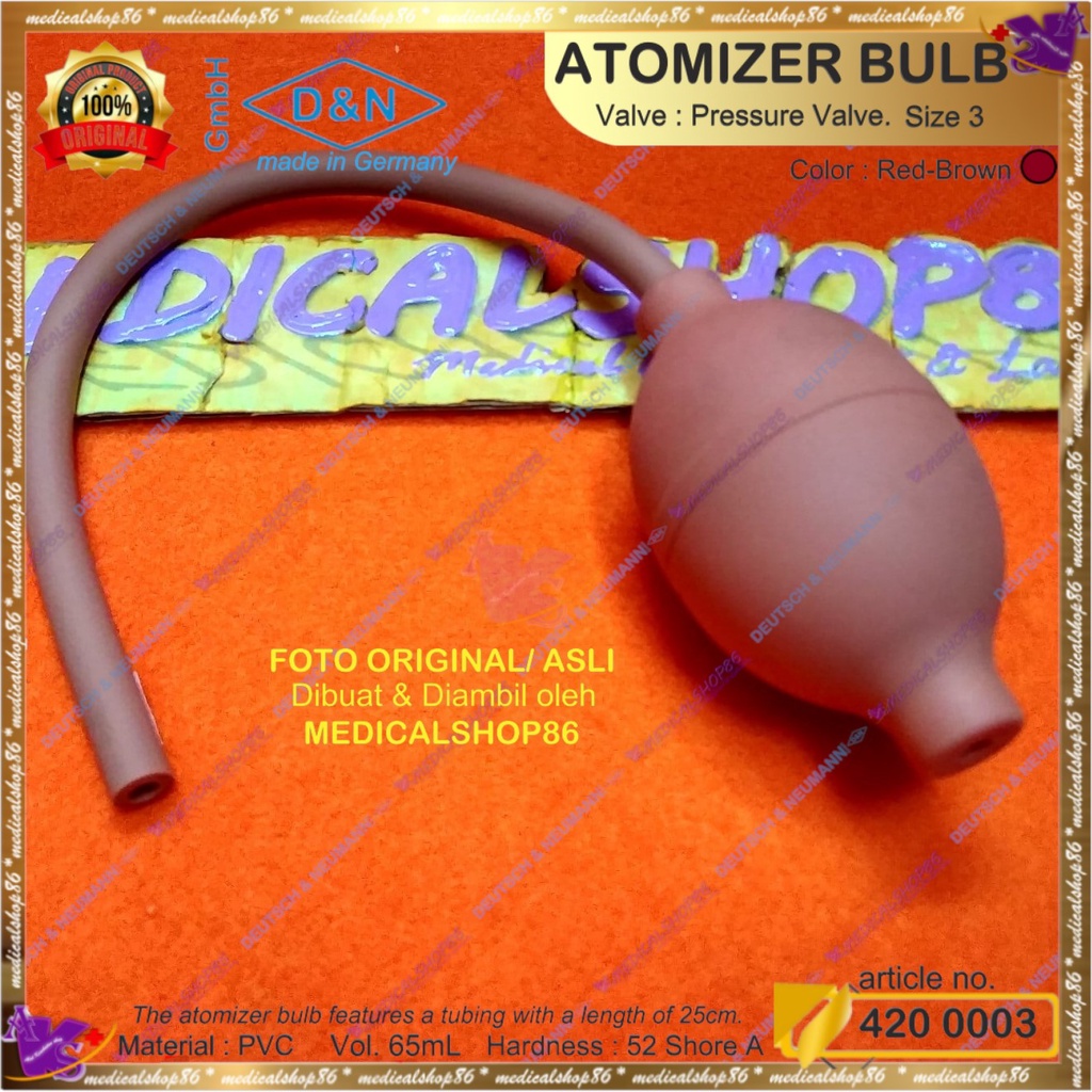 Jual 420 0003 ATOMIZER BULB, Red, Pressure Valve size 3. D&N | Shopee ...