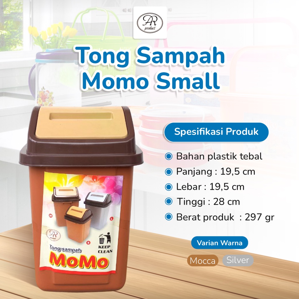 Jual Tong Sampah Momo Smalltempat Sampah Dengan Tutup Goyang Minimalis 1 Koli Isi 60 Pcs 6617