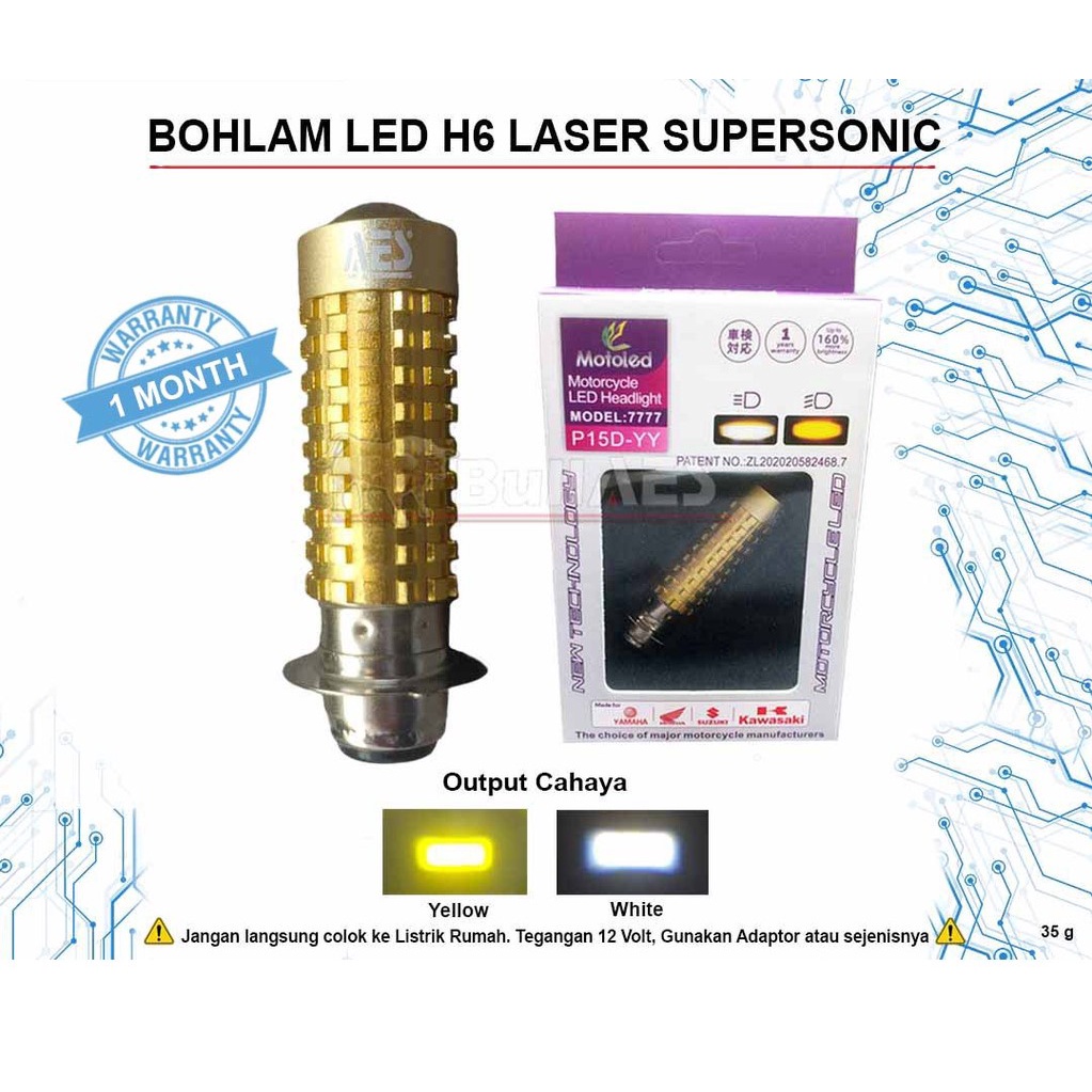 Jual Lampu Led H6 Laser Supersonic Led I led Headlamp H6 Laser Hi Loo ...