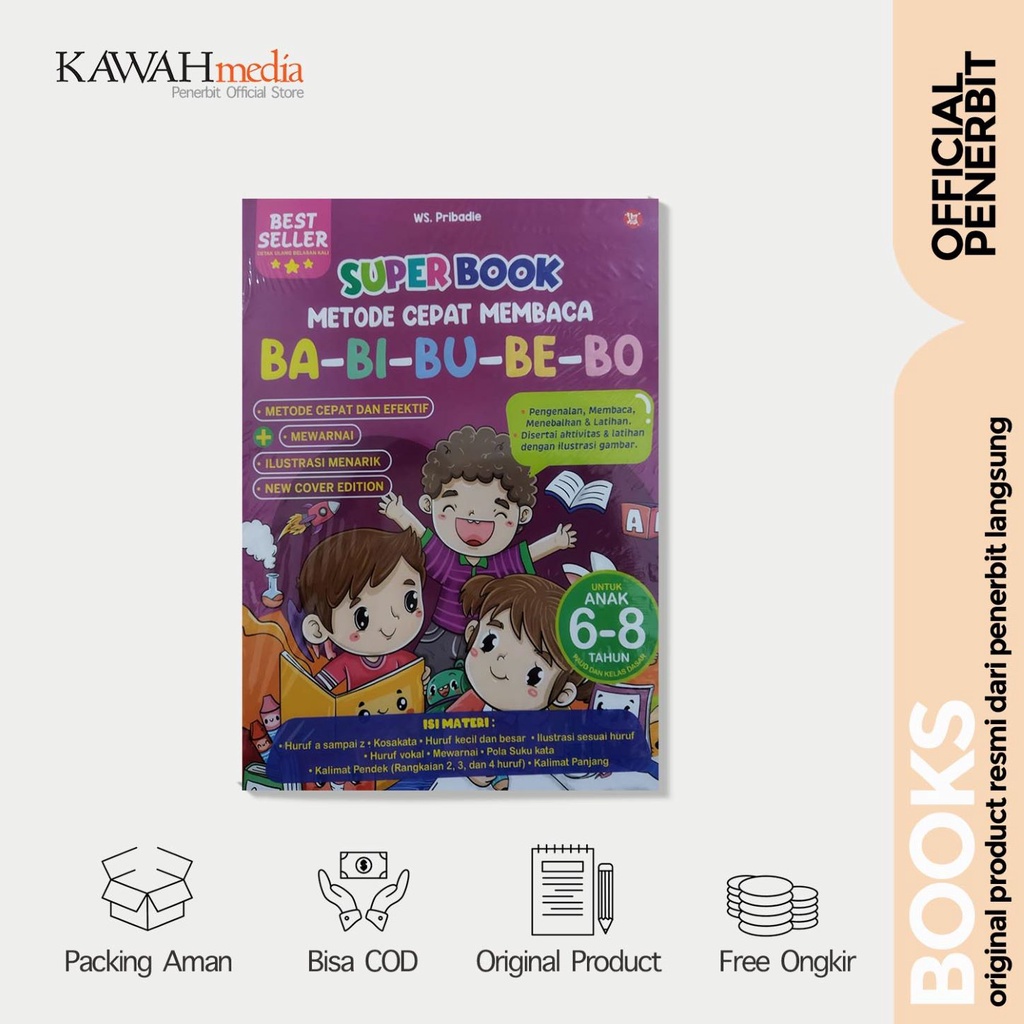 Jual Superbook Metode Cepat Membaca Ba Bi Bu Be Bo untuk Anak 6 - 8 ...