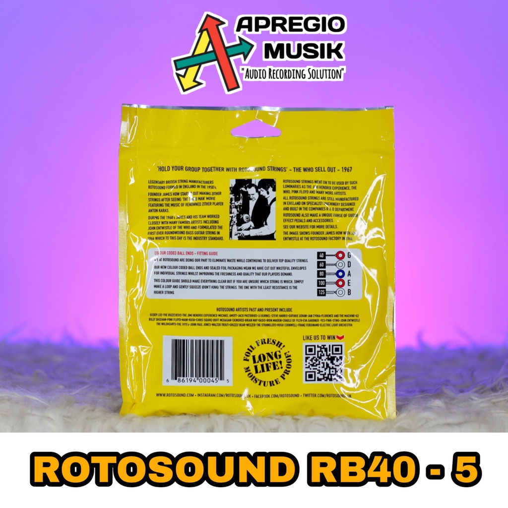 Jual RotoSound Roto Bass Senar Gitar Bass 4 5 String Roto Sound RB40 ...