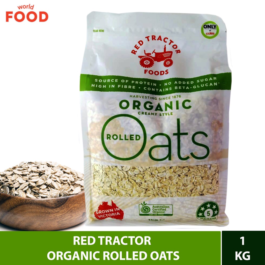Jual RED TRACTOR ORGANIC ROLLED OATS 1KG | Shopee Indonesia