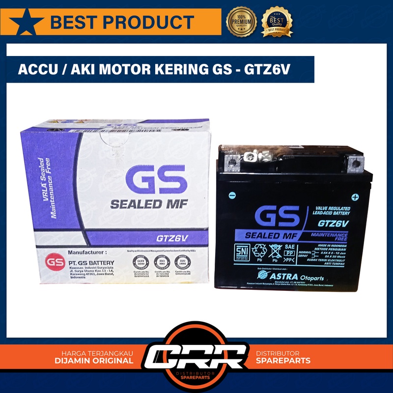 Jual Aki GS ASTRA MF GTZ-6V GTZ6V untuk Motor Honda PCX 125 PCX 150