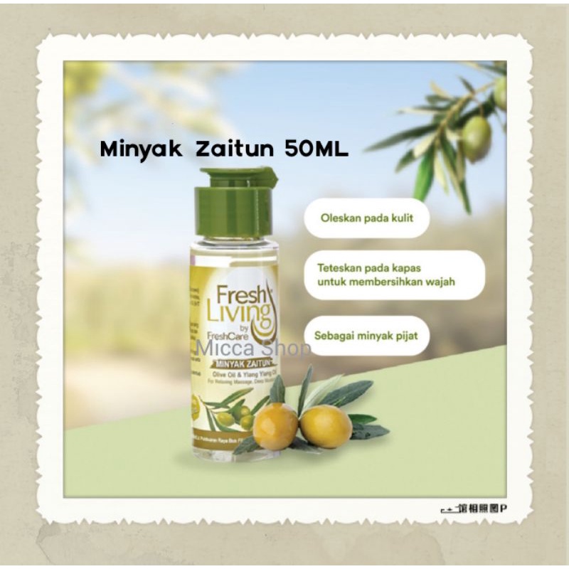 Jual Freshliving minyak zaitun 50ml / zaitun / body oil / zaitun oil ...