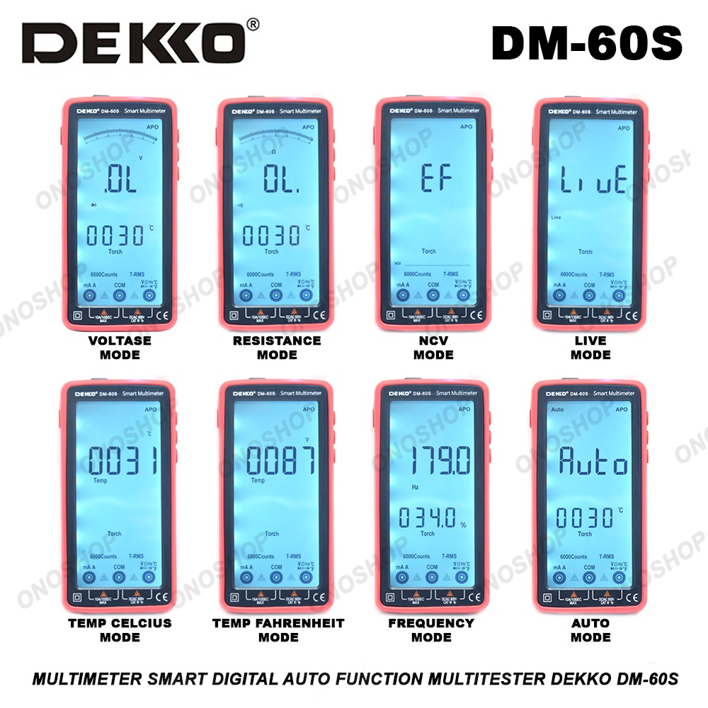Jual Multimeter Smart Digital Auto Function Multitester Dekko DM-60S ...